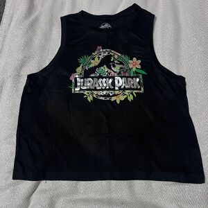 Jurassic Park Black Tank Top for Women